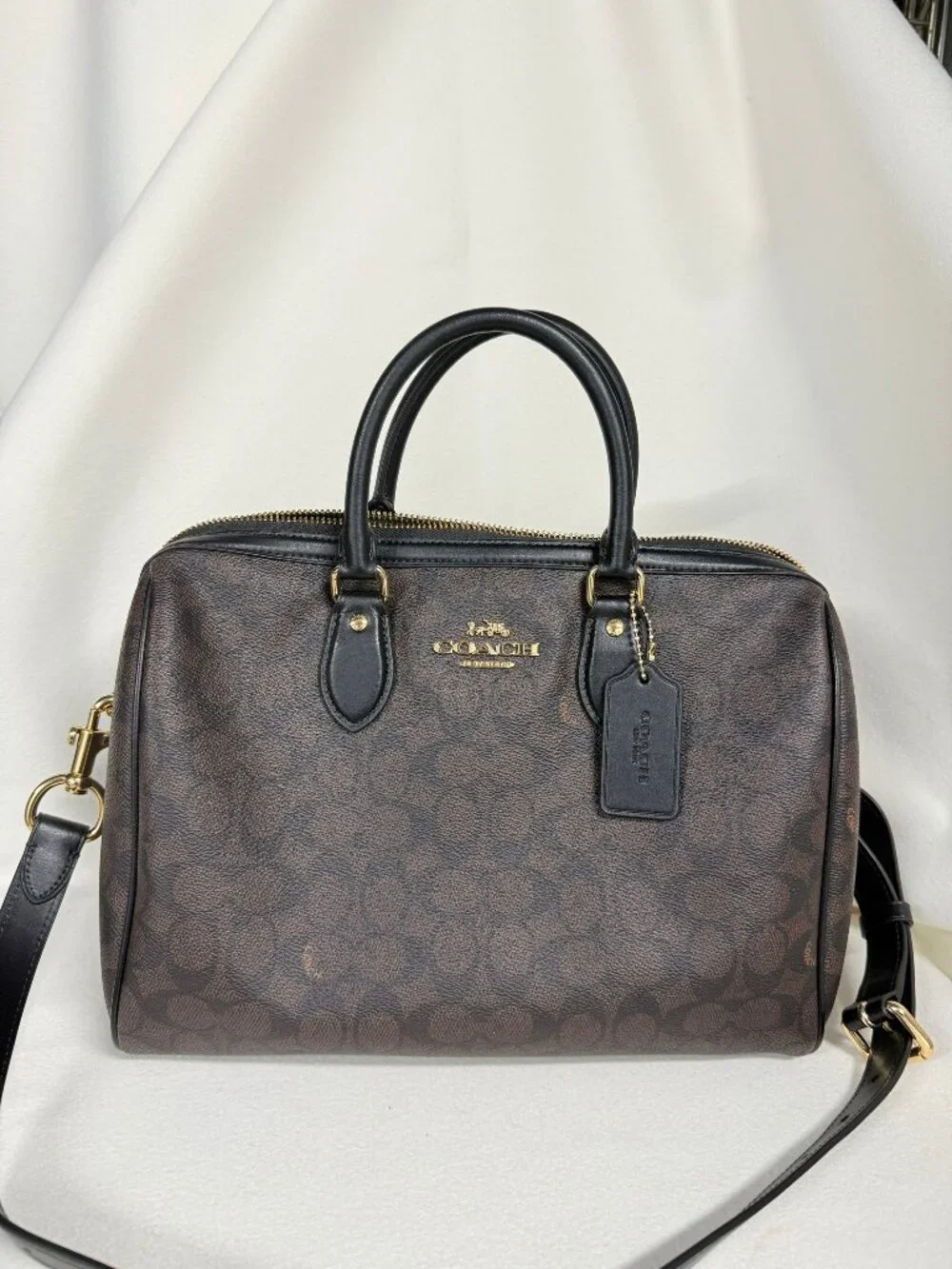 coach Rowan Large Satchel Bag In Signature Canvas cey74